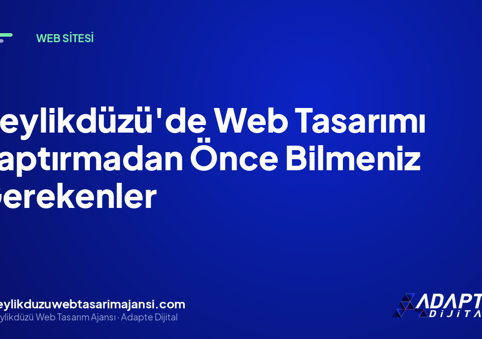 Beylikdüzü’de Web Tasarımı Yaptırmadan Önce Bilmeniz Gerekenler