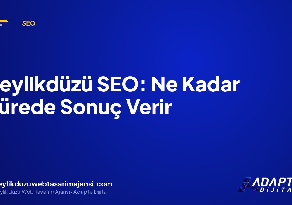 Beylikdüzü SEO: Ne Kadar Sürede Sonuç Verir