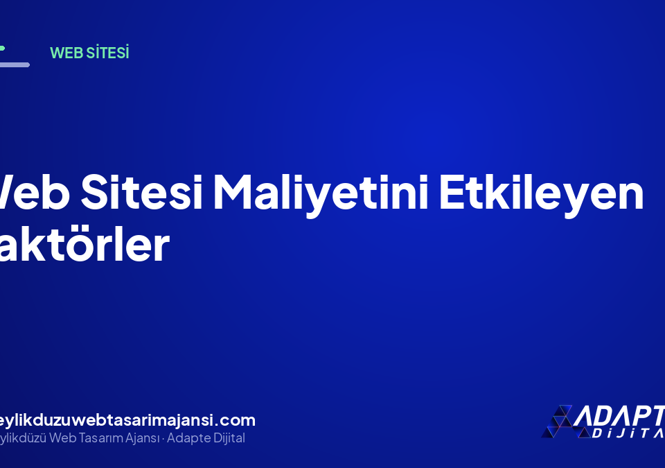 Web Sitesi Maliyetini Etkileyen Faktörler