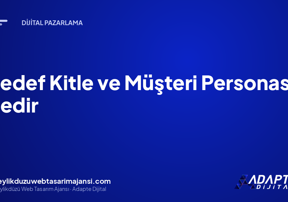 Hedef Kitle ve Müşteri Personası Nedir