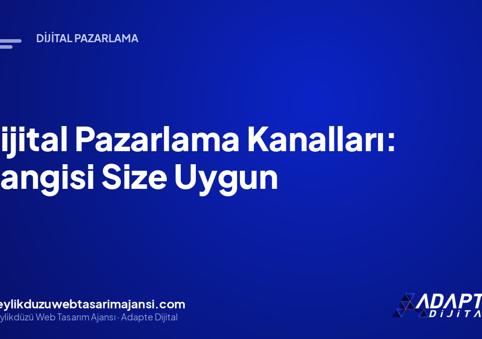 Dijital Pazarlama Kanalları: Hangisi Size Uygun