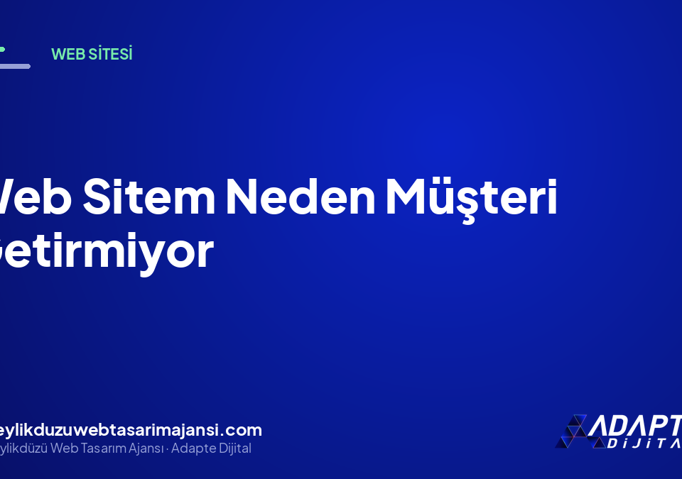 Web Sitem Neden Müşteri Getirmiyor