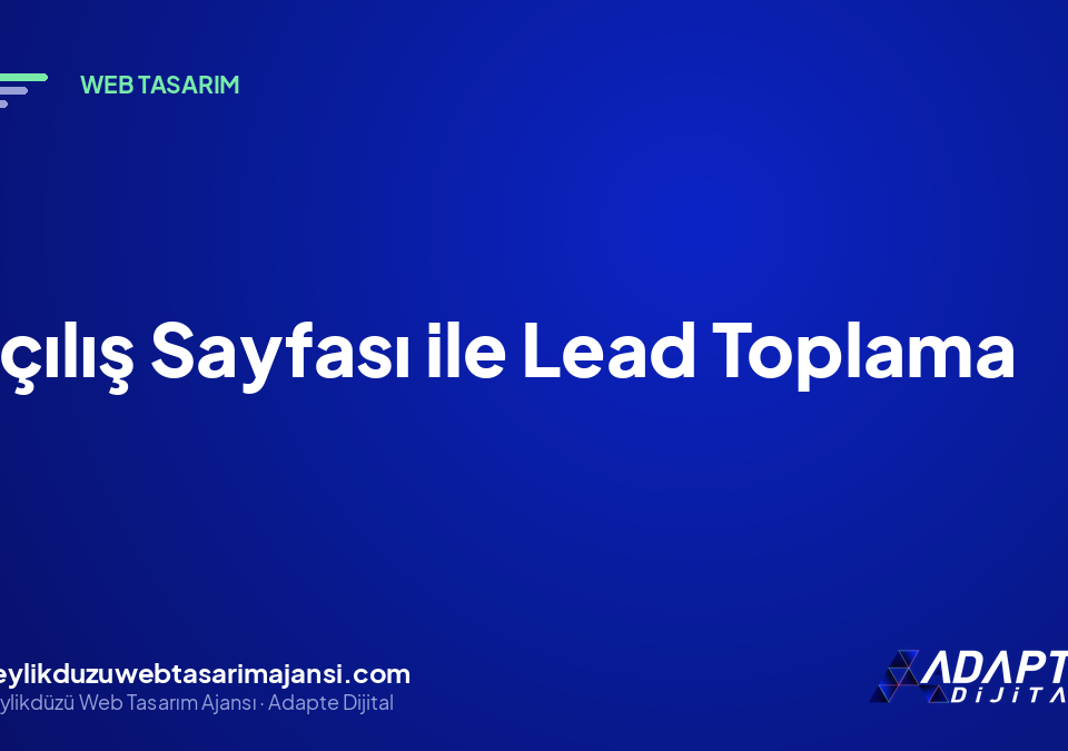 Açılış Sayfası ile Lead Toplama