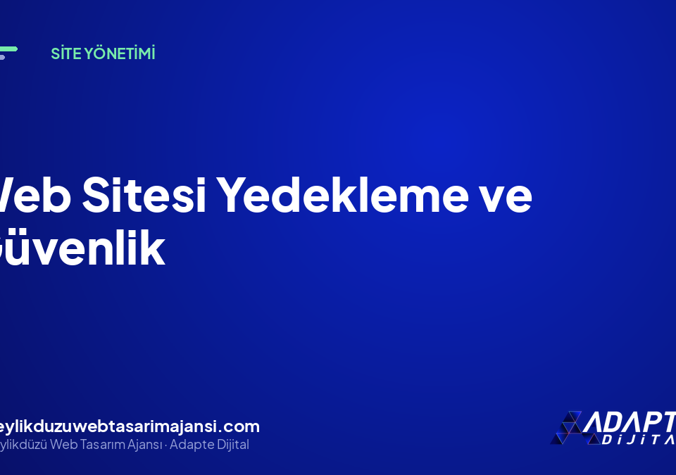 Web Sitesi Yedekleme ve Güvenlik