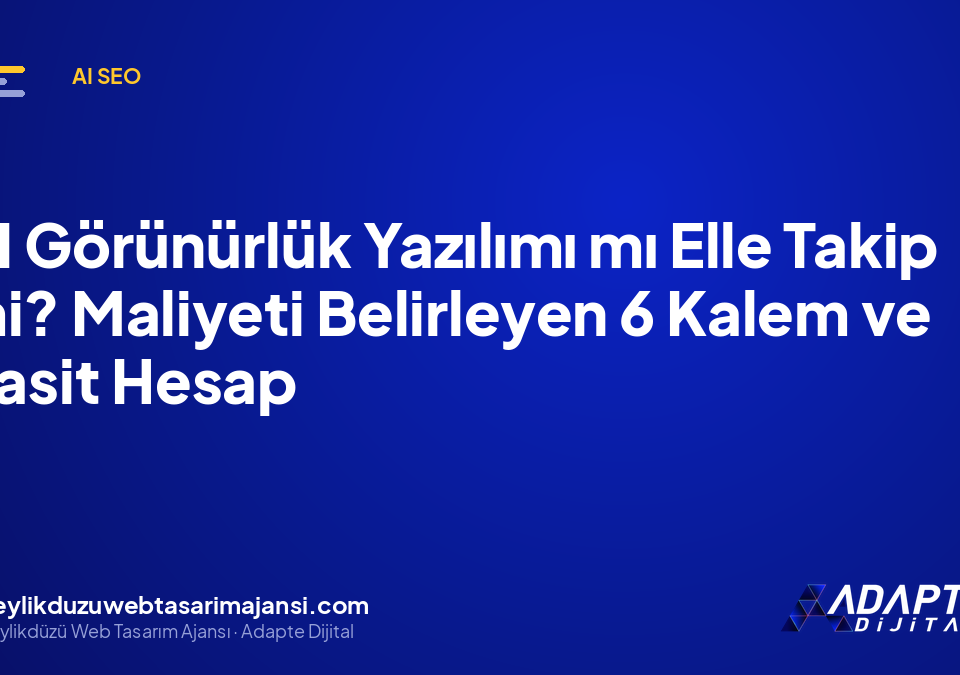 AI Görünürlük Yazılımı mı Elle Takip mi? Maliyeti Belirleyen 6 Kalem ve Basit Hesap