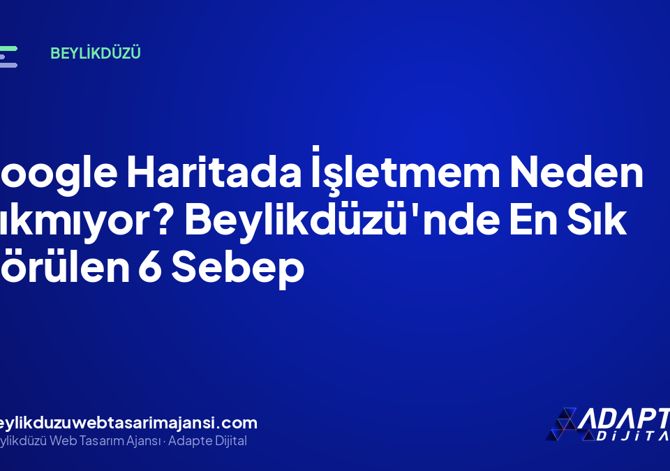 Google Haritada İşletmem Neden Çıkmıyor? Beylikdüzü’nde En Sık Görülen 6 Sebep