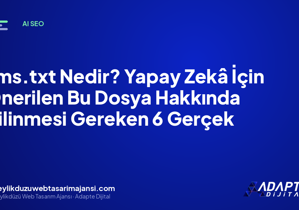 llms.txt Nedir? Yapay Zekâ İçin Önerilen Bu Dosya Hakkında Bilinmesi Gereken 6 Gerçek