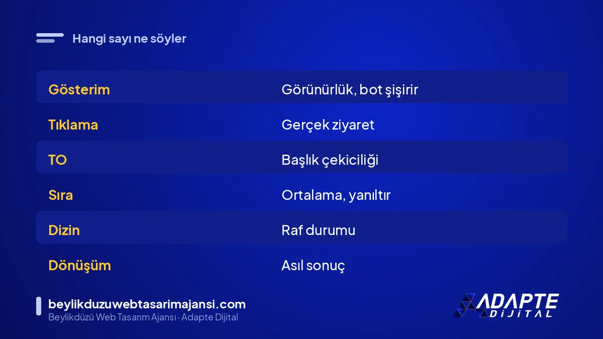 SEO raporundaki sayıların anlamı ve yanıltıcı yönleri